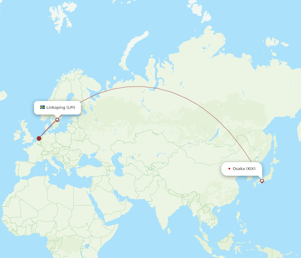 KIX-LPI flight routes