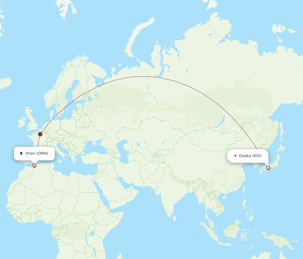KIX-ORN flight routes