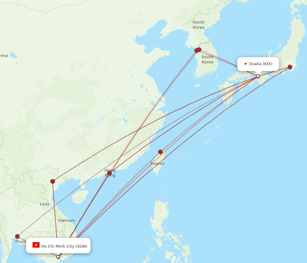 KIX-SGN flight routes