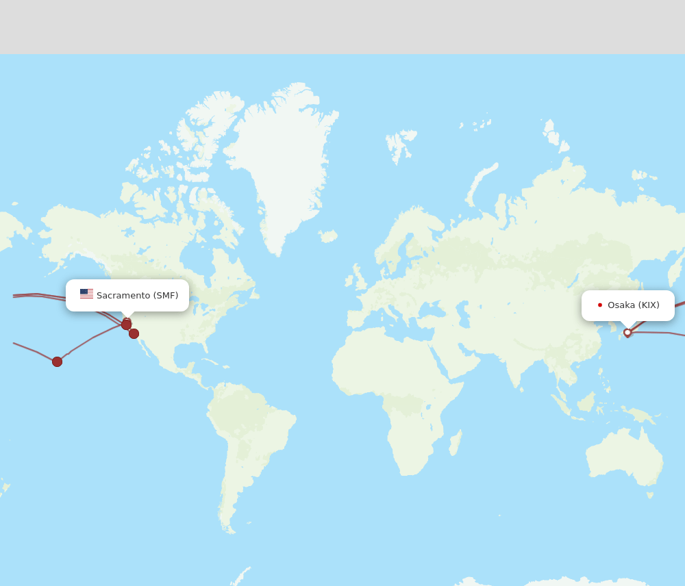 KIX-SMF flight routes