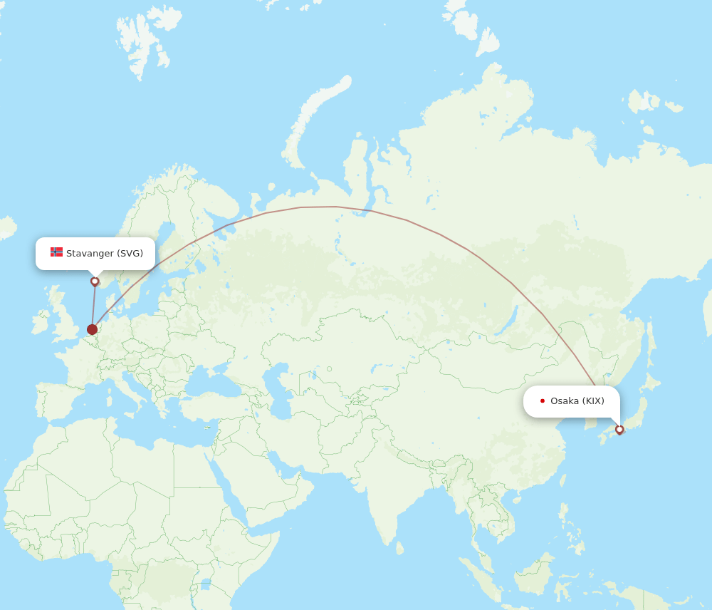 KIX-SVG flight routes