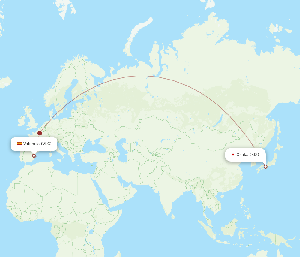 KIX-VLC flight routes