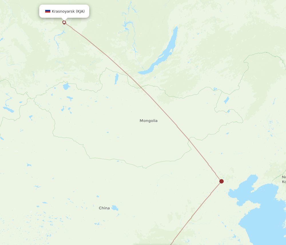 KJA-CKG flight routes