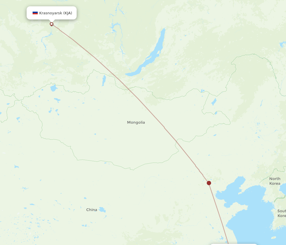 KJA-HGH flight routes