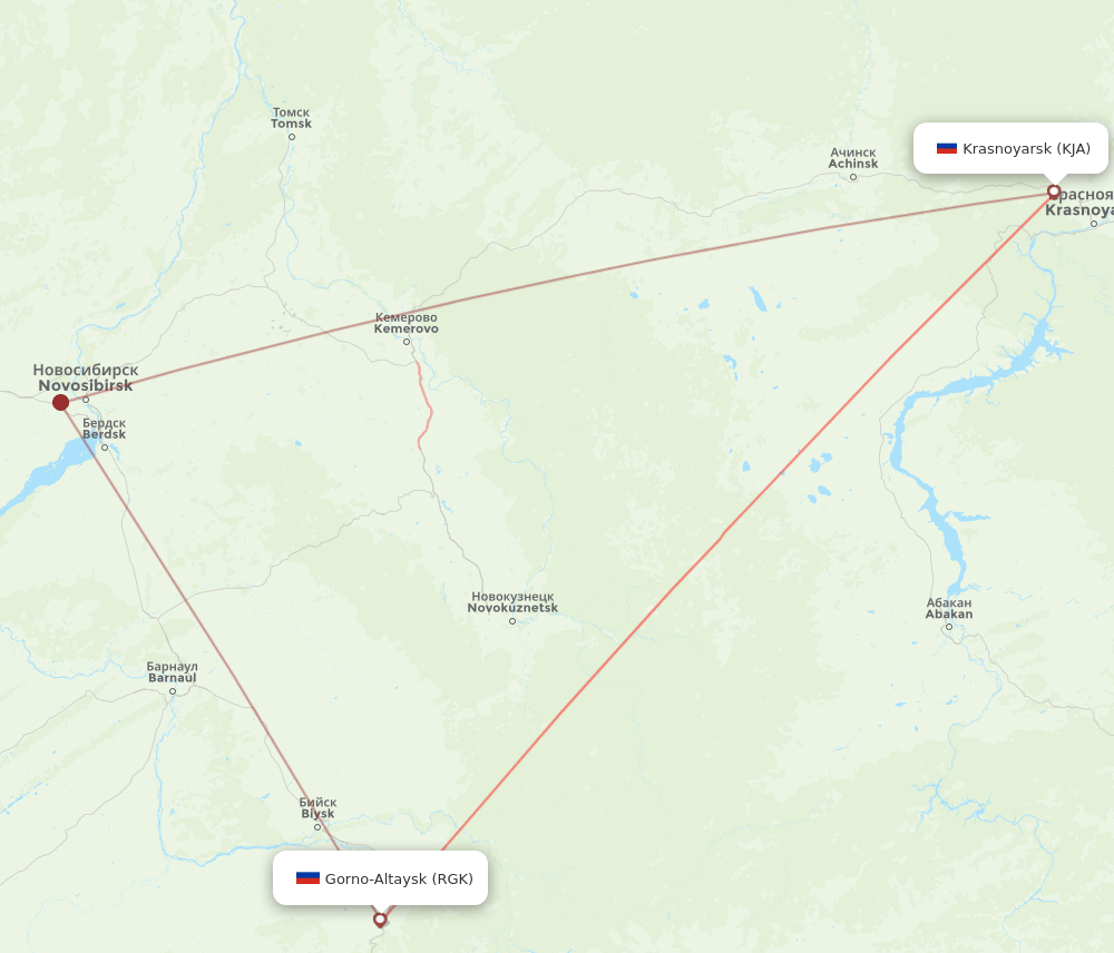 KJA-RGK flight routes