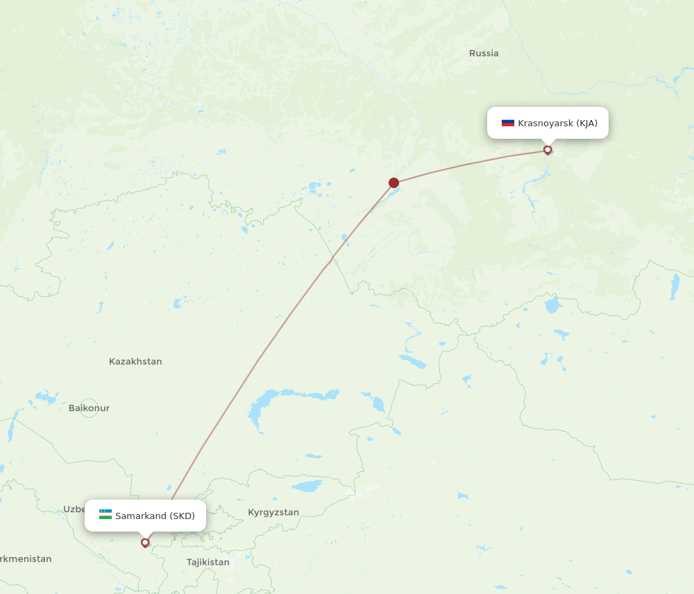 KJA-SKD flight routes