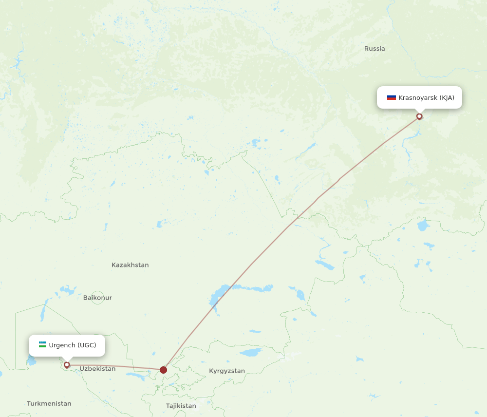 KJA-UGC flight routes