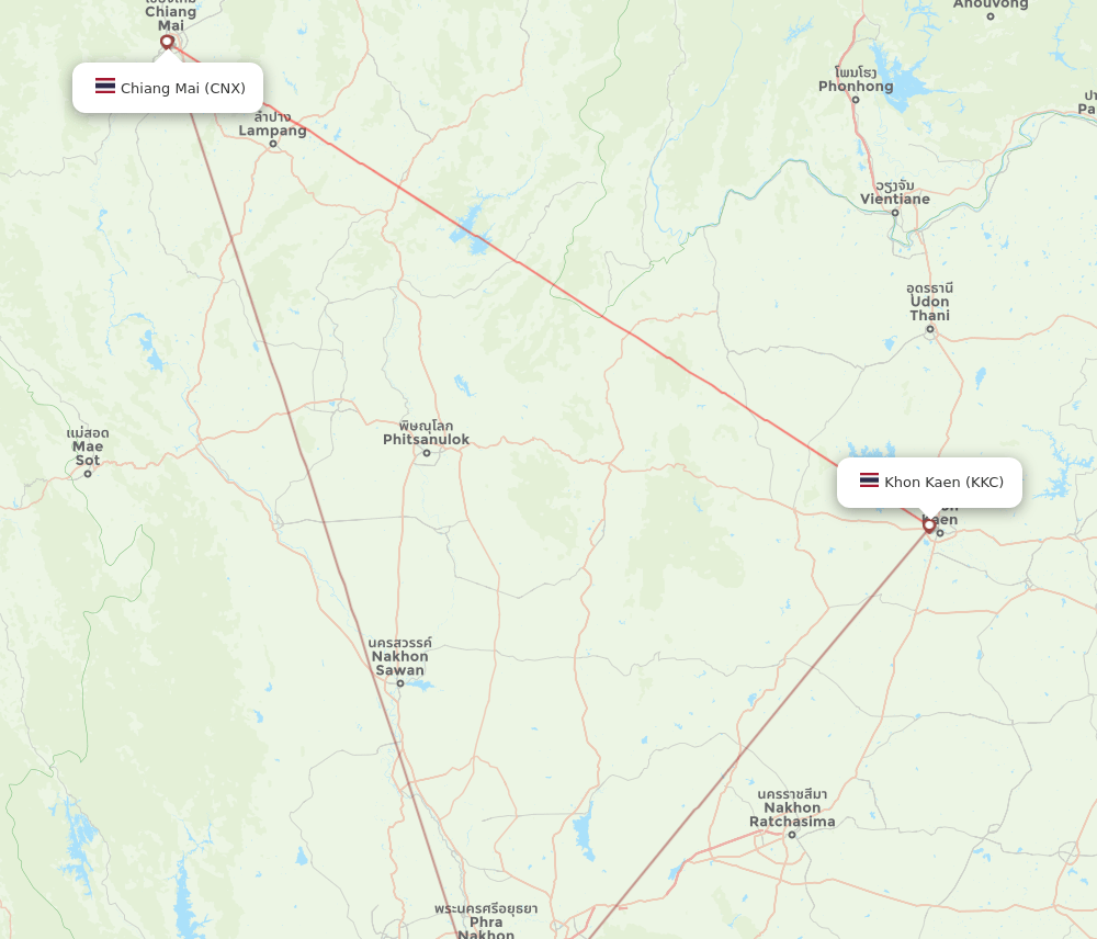 KKC-CNX flight routes