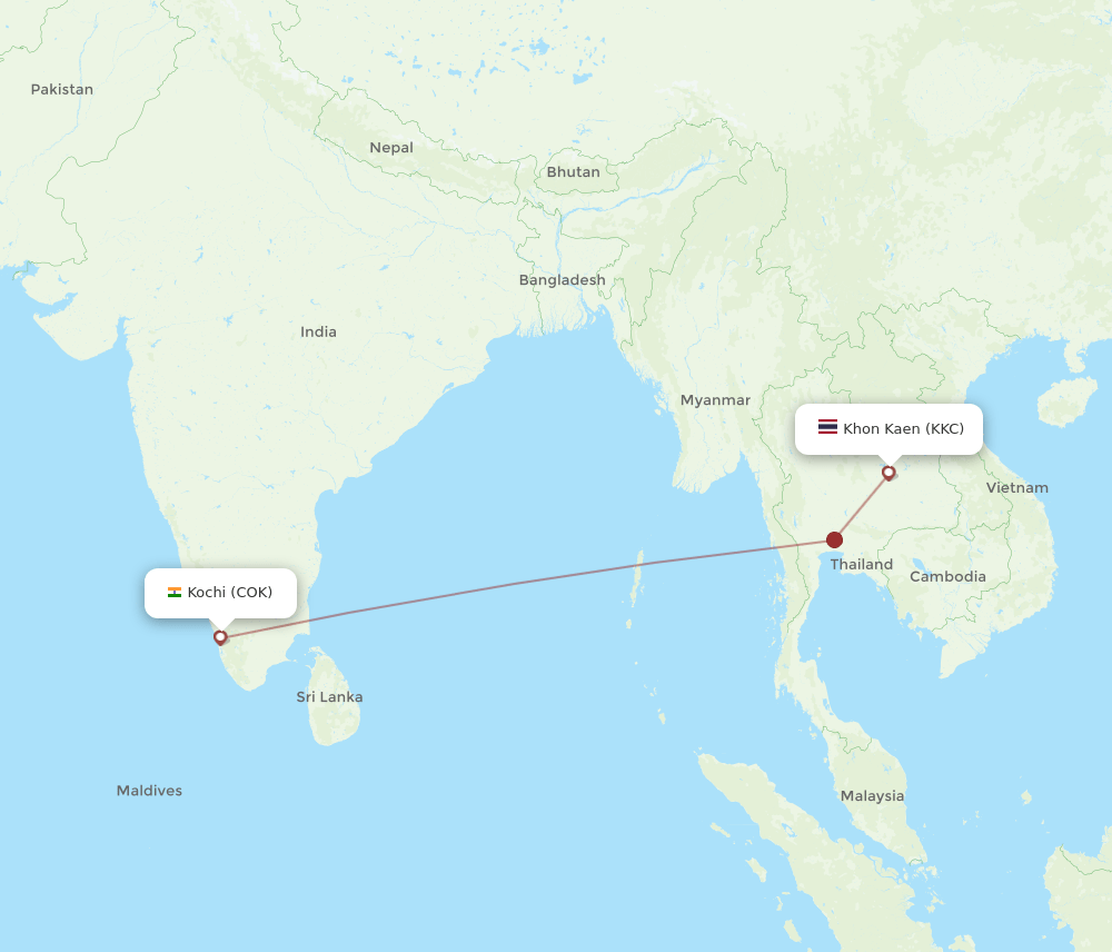 KKC-COK flight routes