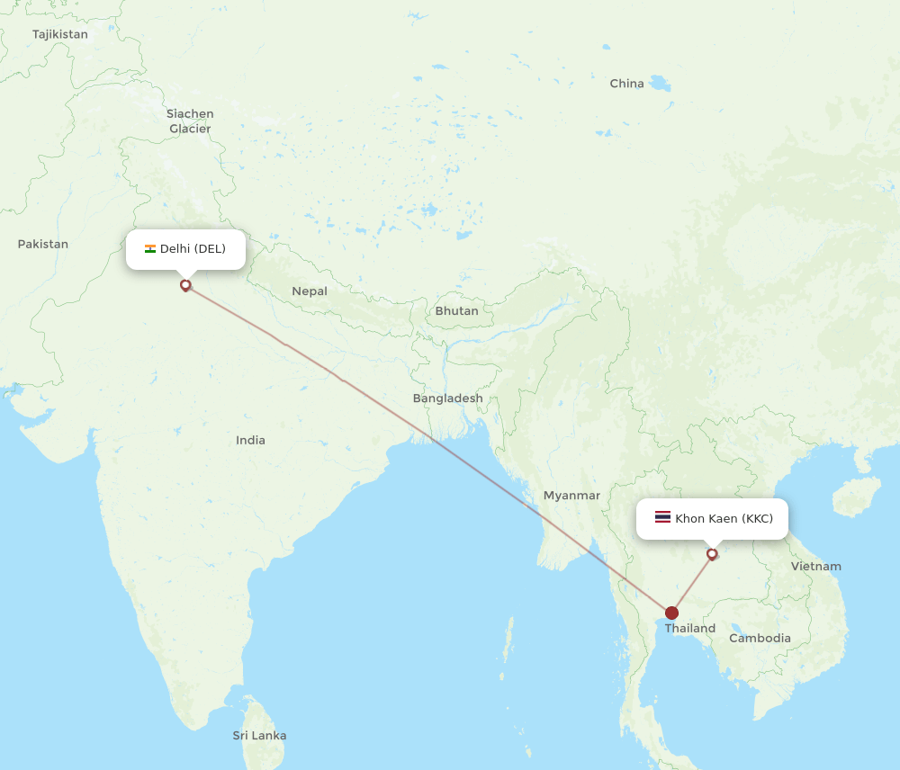 KKC-DEL flight routes