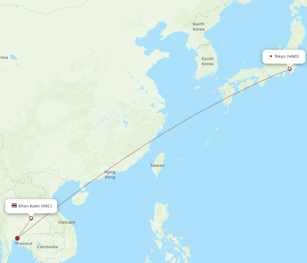 KKC to HND flights and routes map