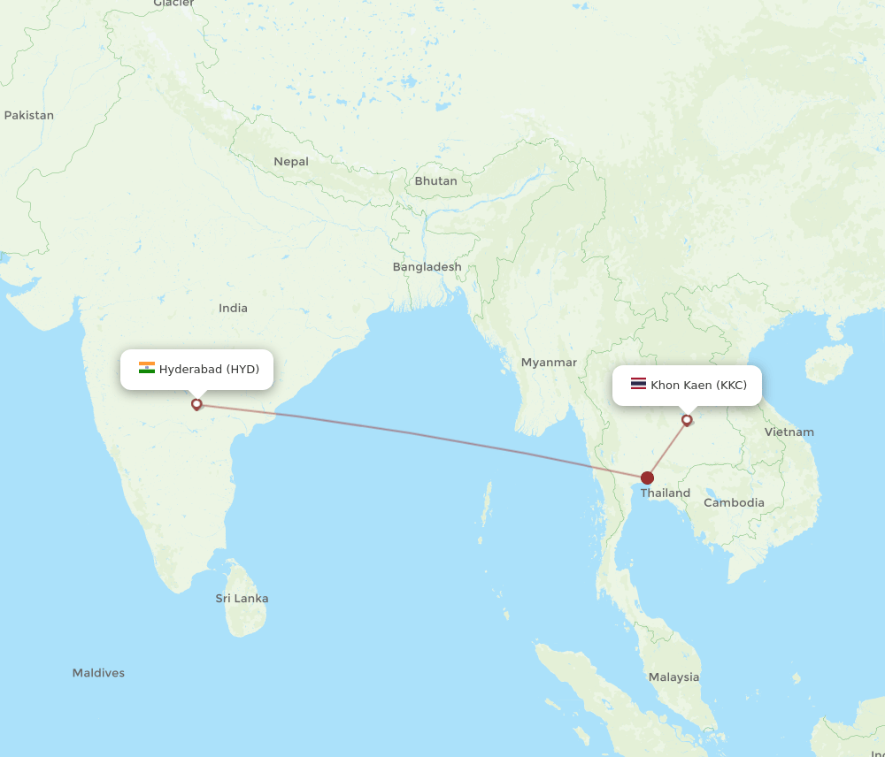 KKC-HYD flight routes