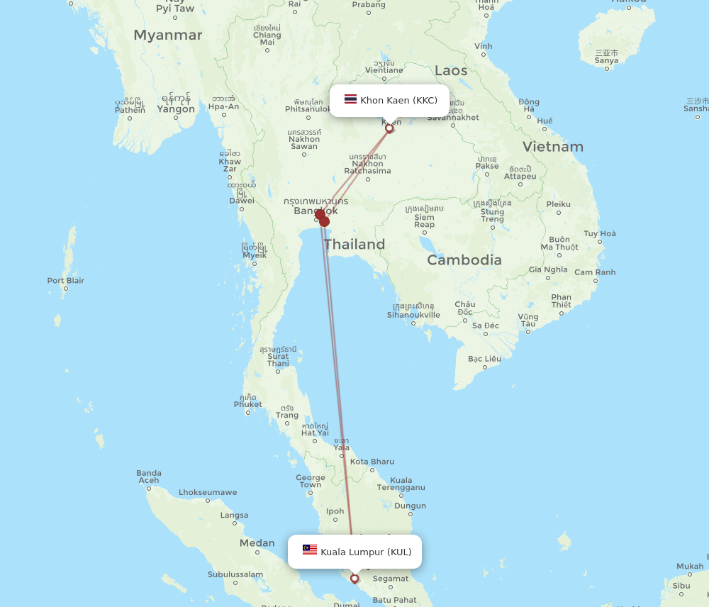 KKC to KUL flights and routes map
