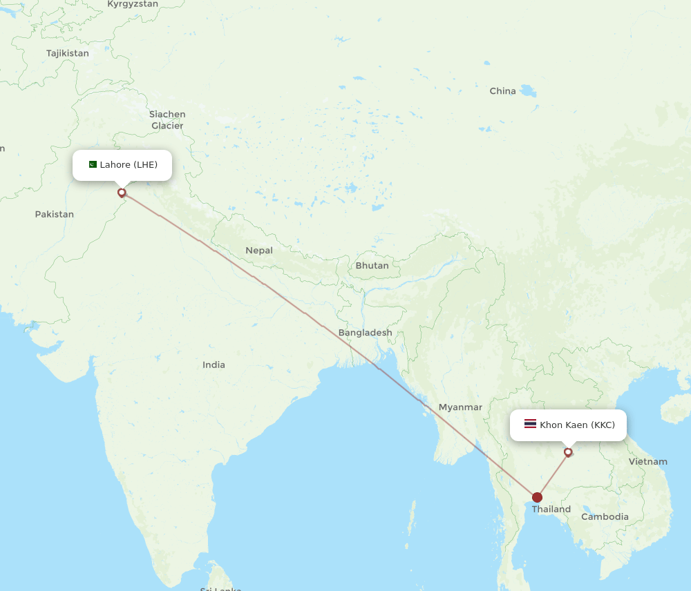 KKC-LHE flight routes