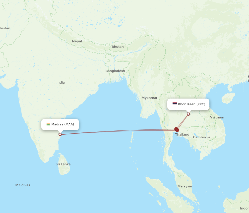 KKC-MAA flight routes