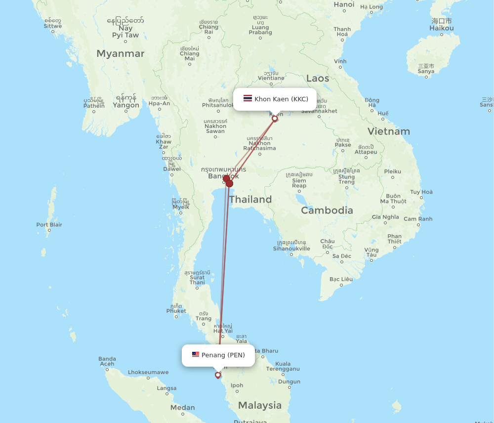 KKC-PEN flight routes