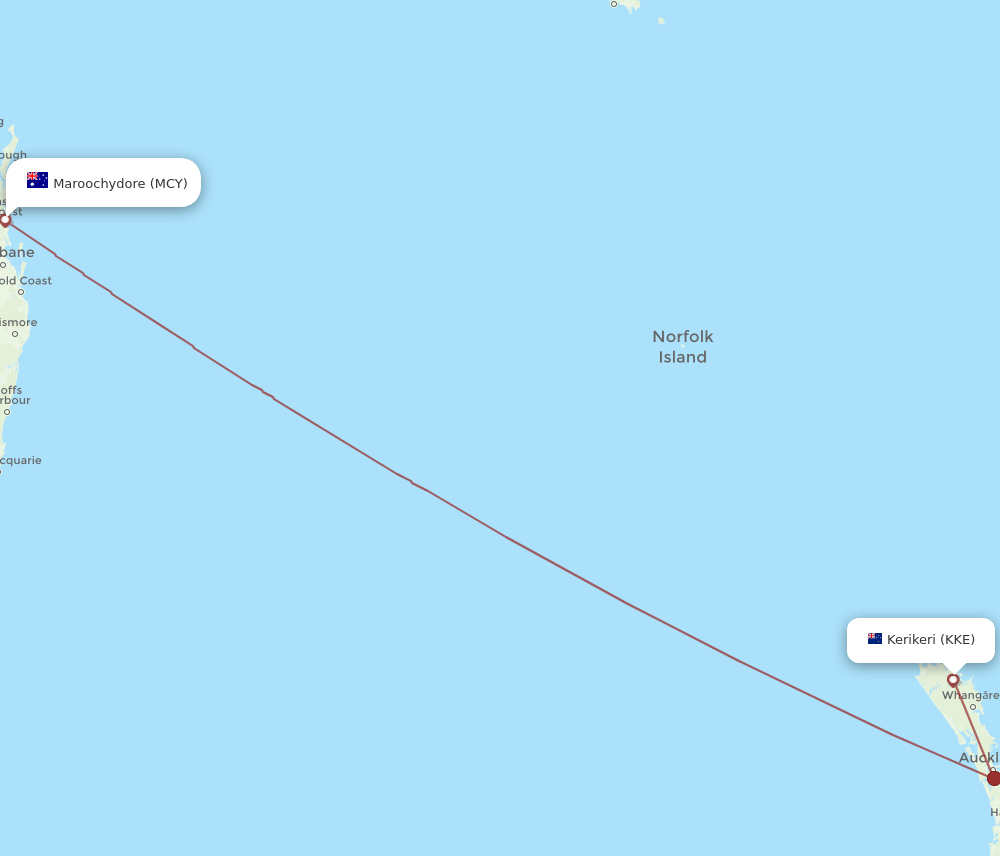 MCY to KKE flights and routes map