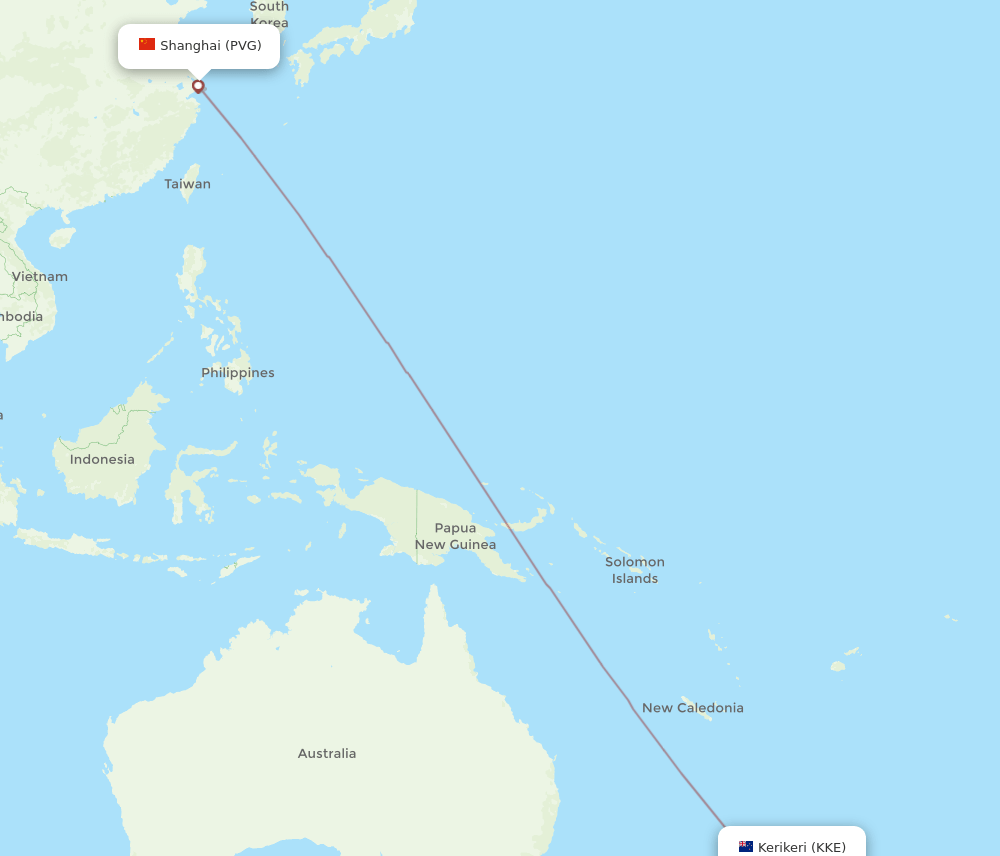 KKE-PVG flight routes