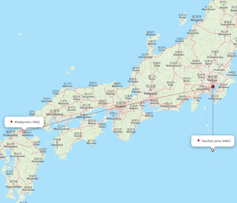 KKJ to HAC flights and routes map