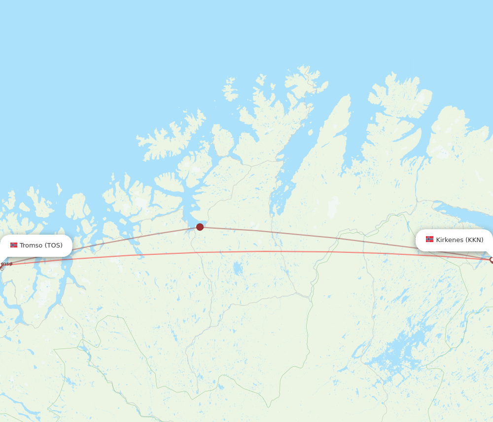 KKN-TOS flight routes
