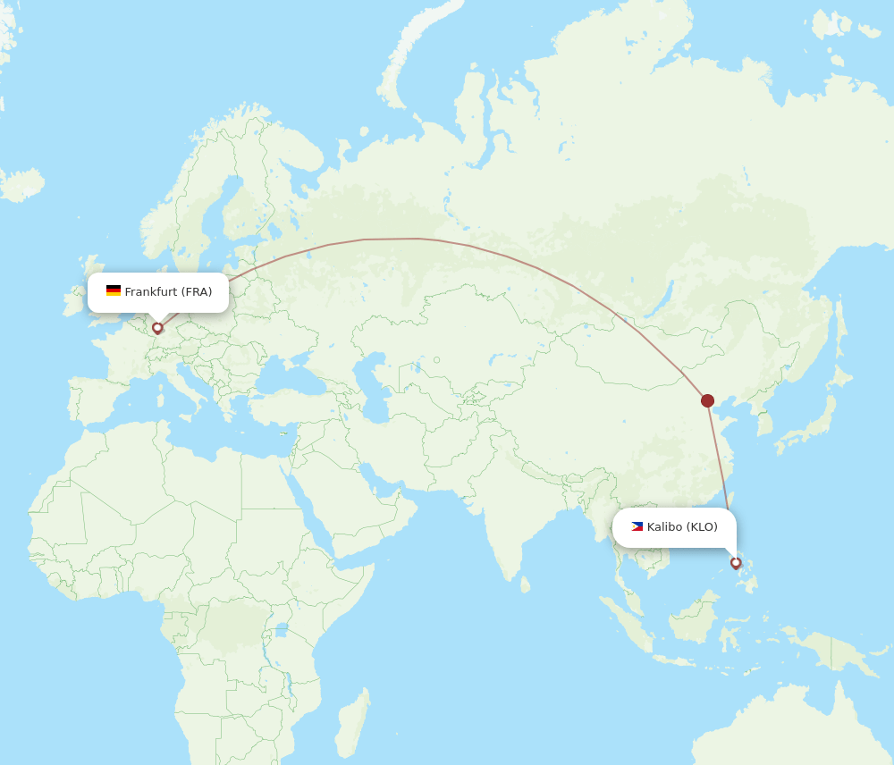 KLO to FRA flights and routes map