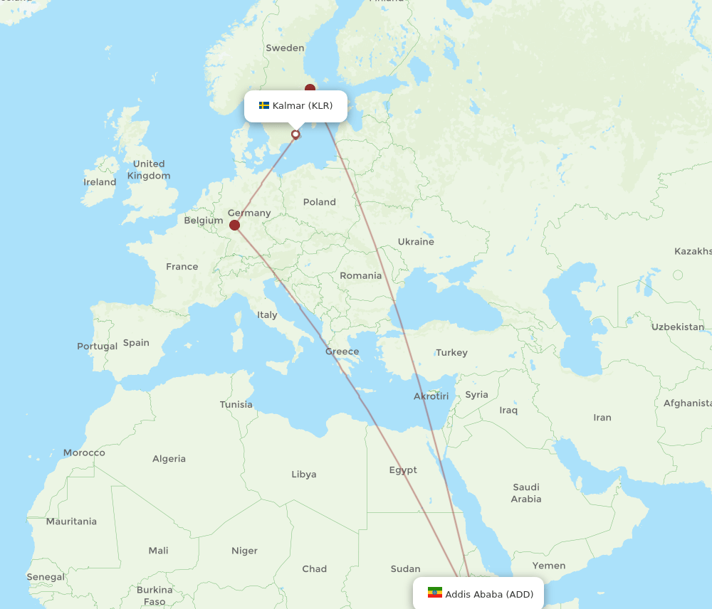 KLR-ADD flight routes