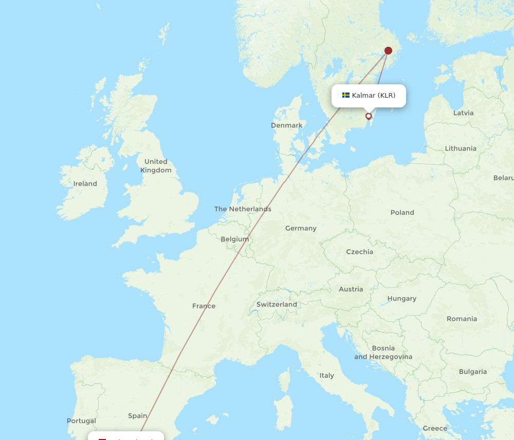 KLR-AGP flight routes