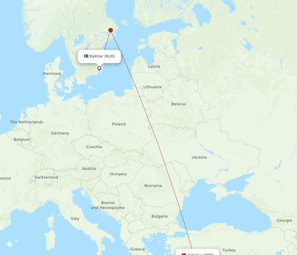 KLR-AYT flight routes