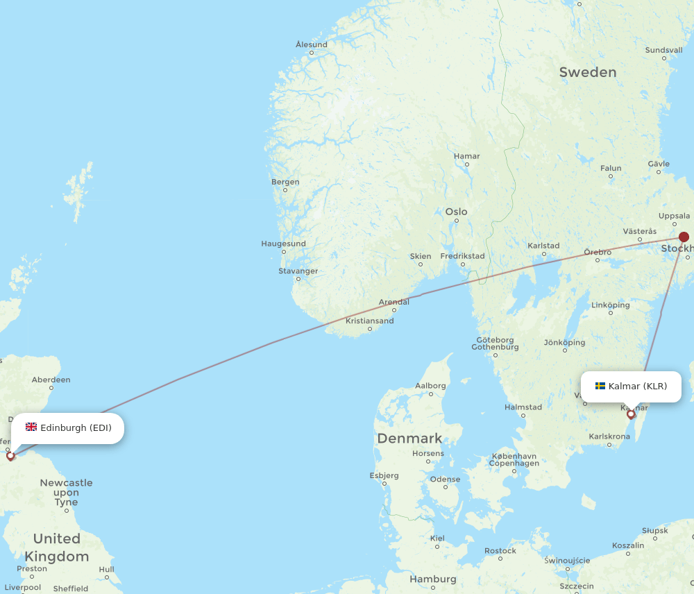 KLR to EDI flights and routes map
