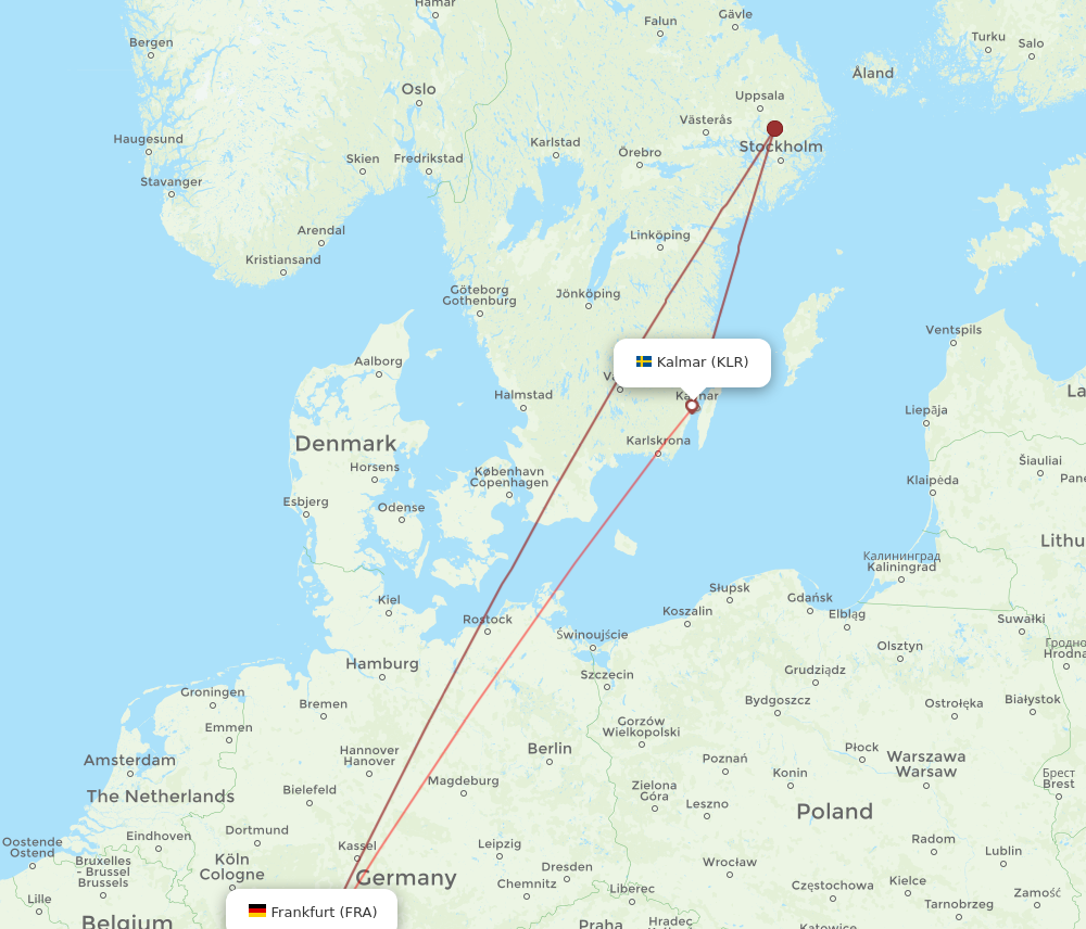 KLR to FRA flights and routes map