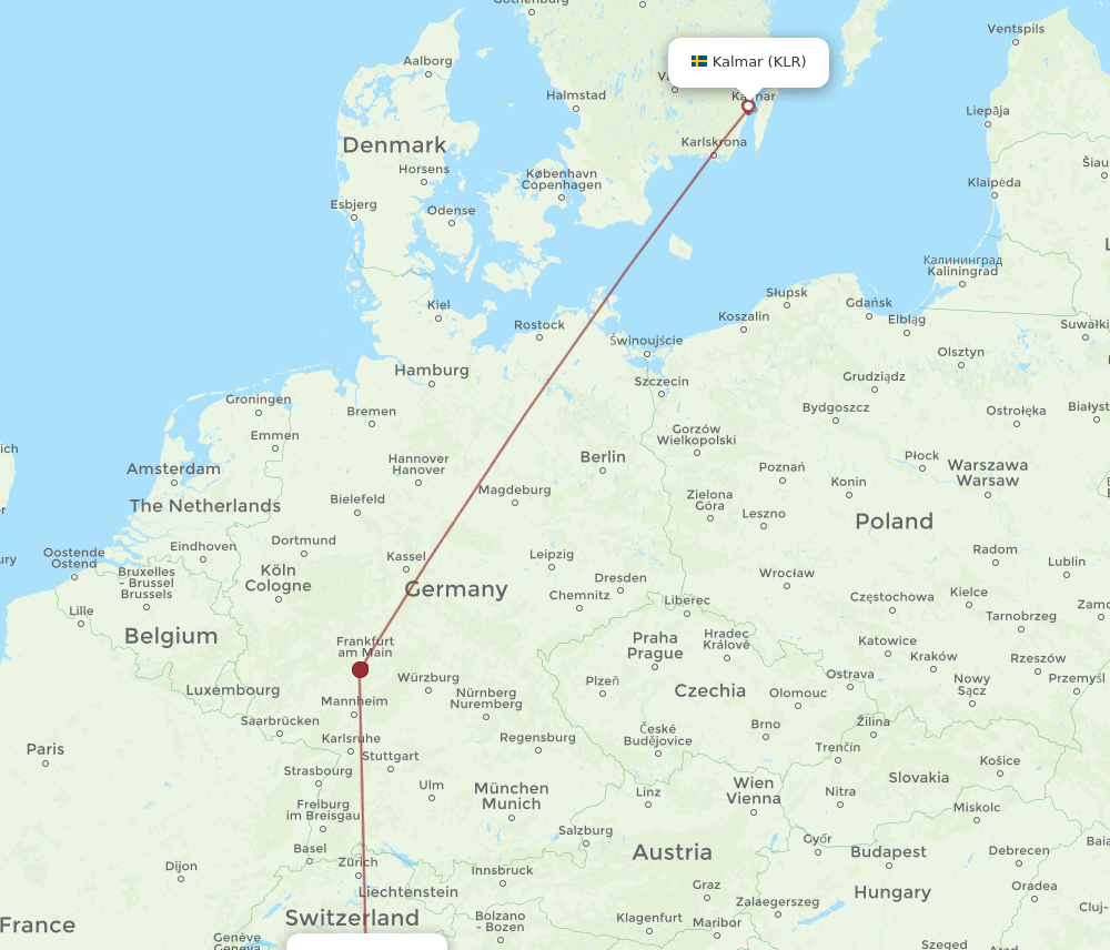 KLR-MXP flight routes