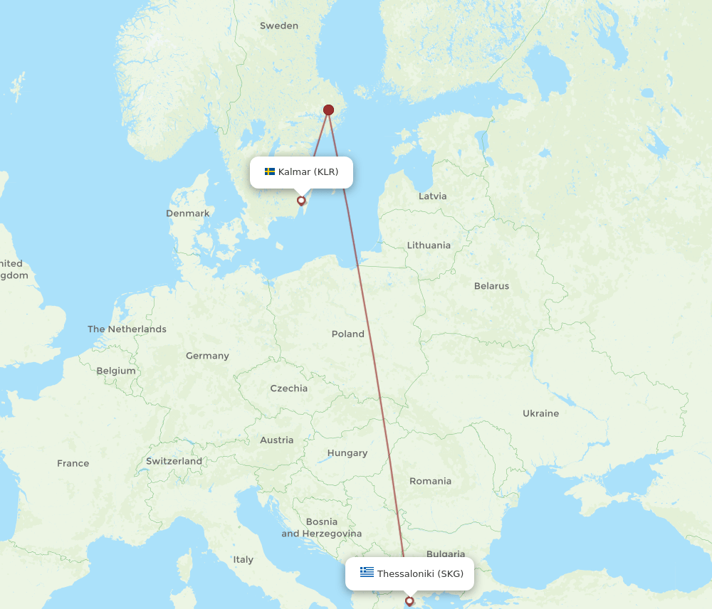 KLR-SKG flight routes
