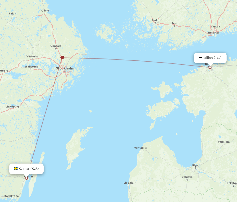 KLR to TLL flights and routes map