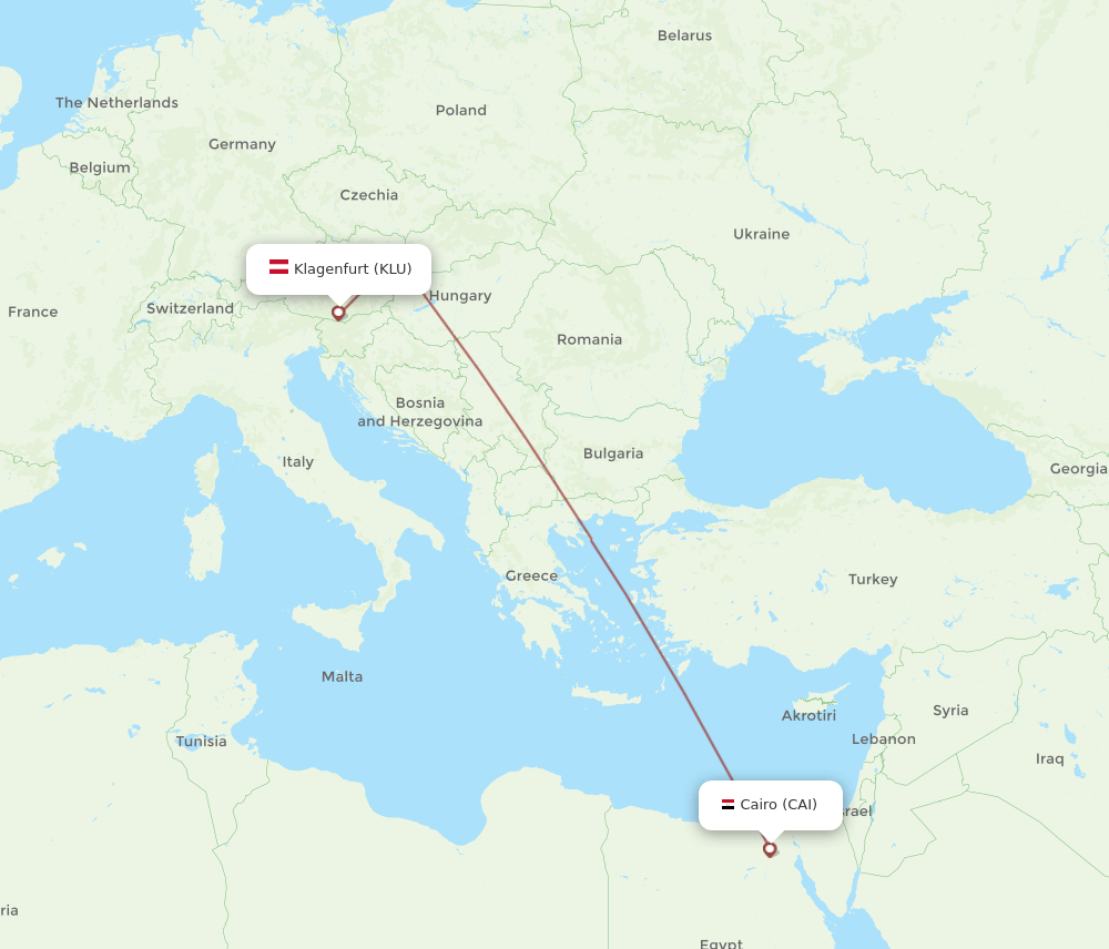 KLU-CAI flight routes