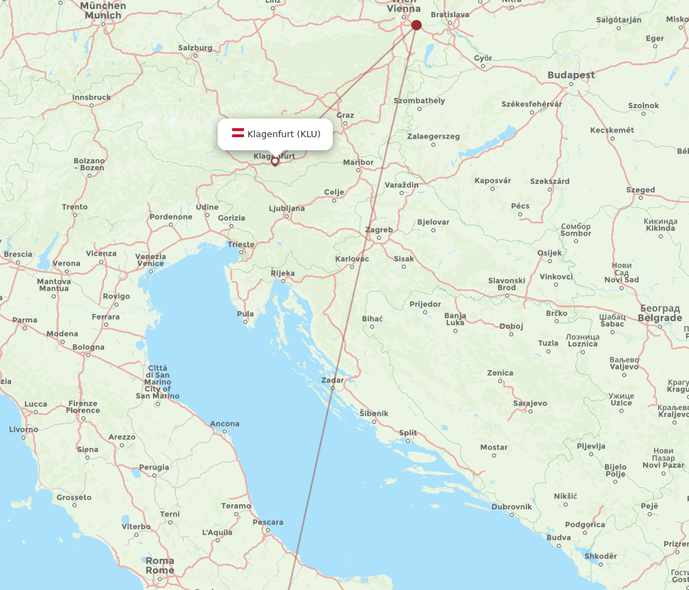 NAP to KLU flights and routes map