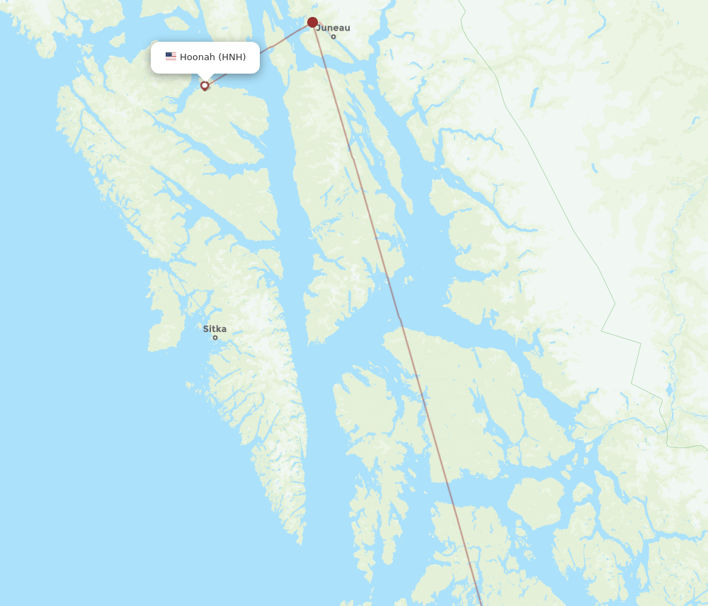 Hoonah - Klawock route map and flight paths