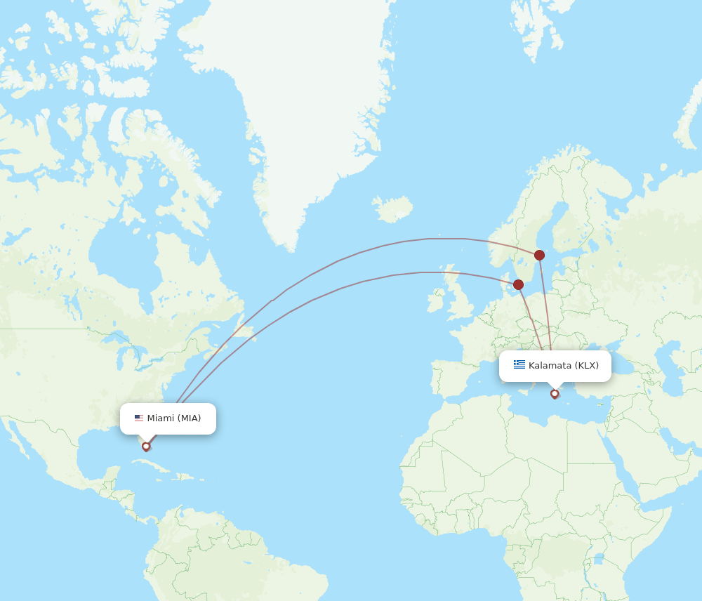 KLX-MIA flight routes