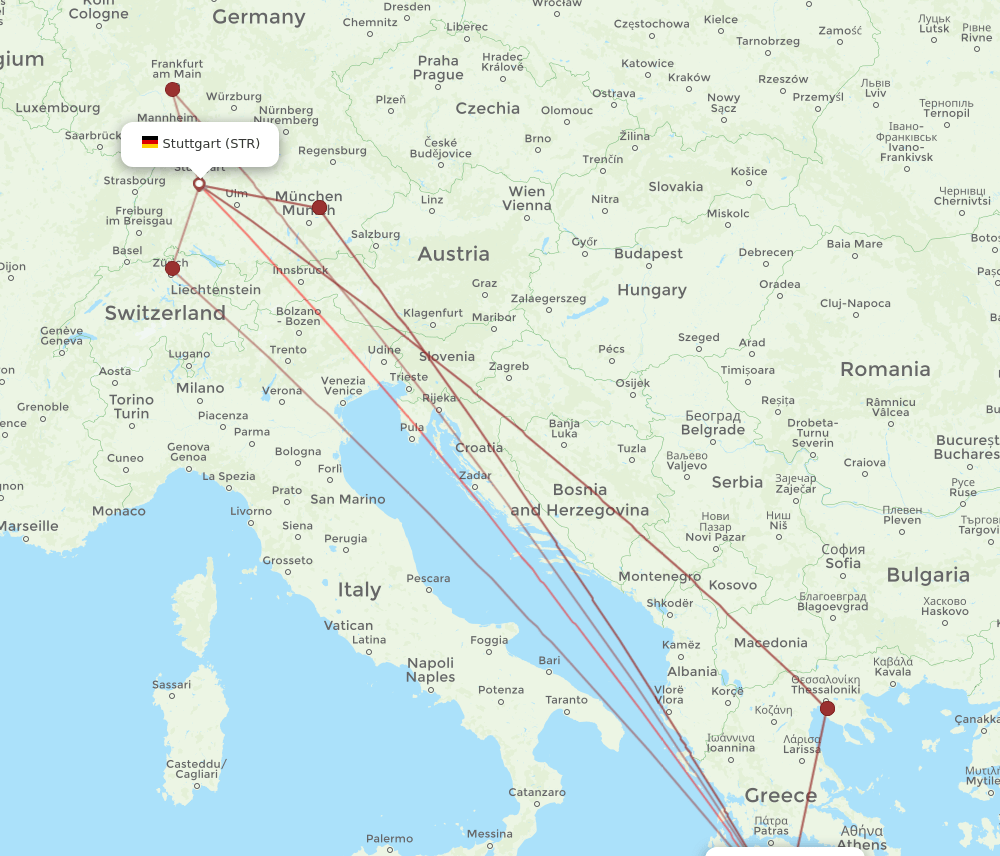 KLX-STR flight routes