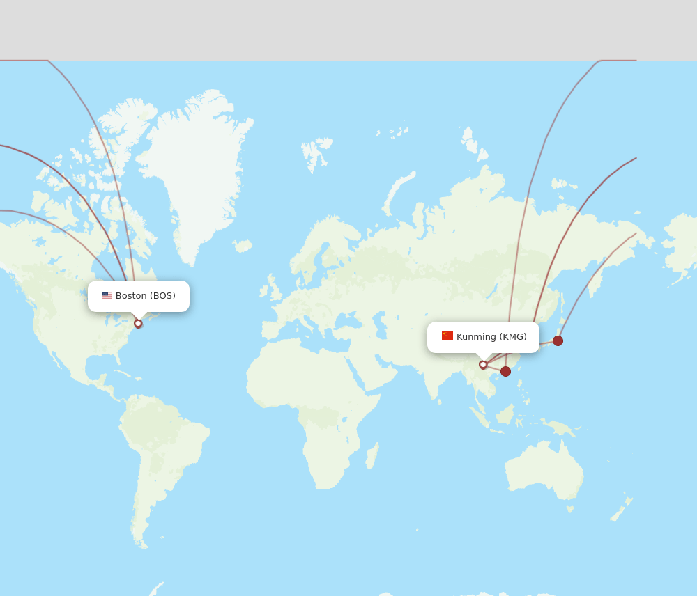 KMG-BOS flight routes