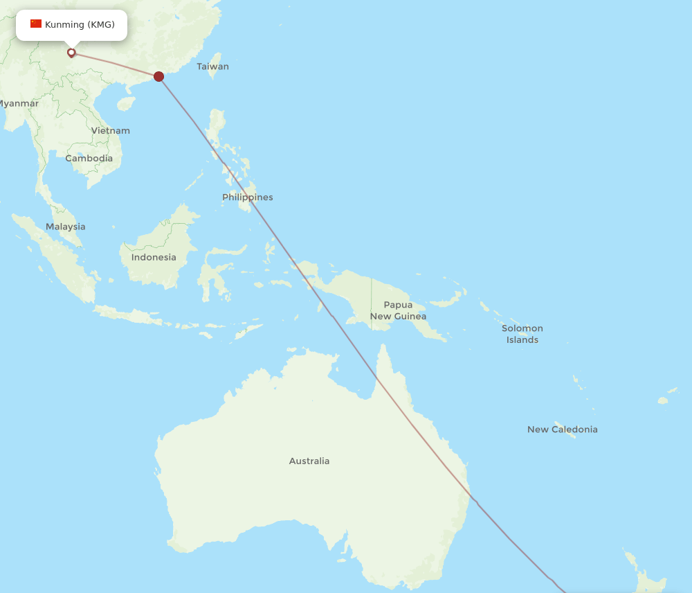 KMG-CHC flight routes