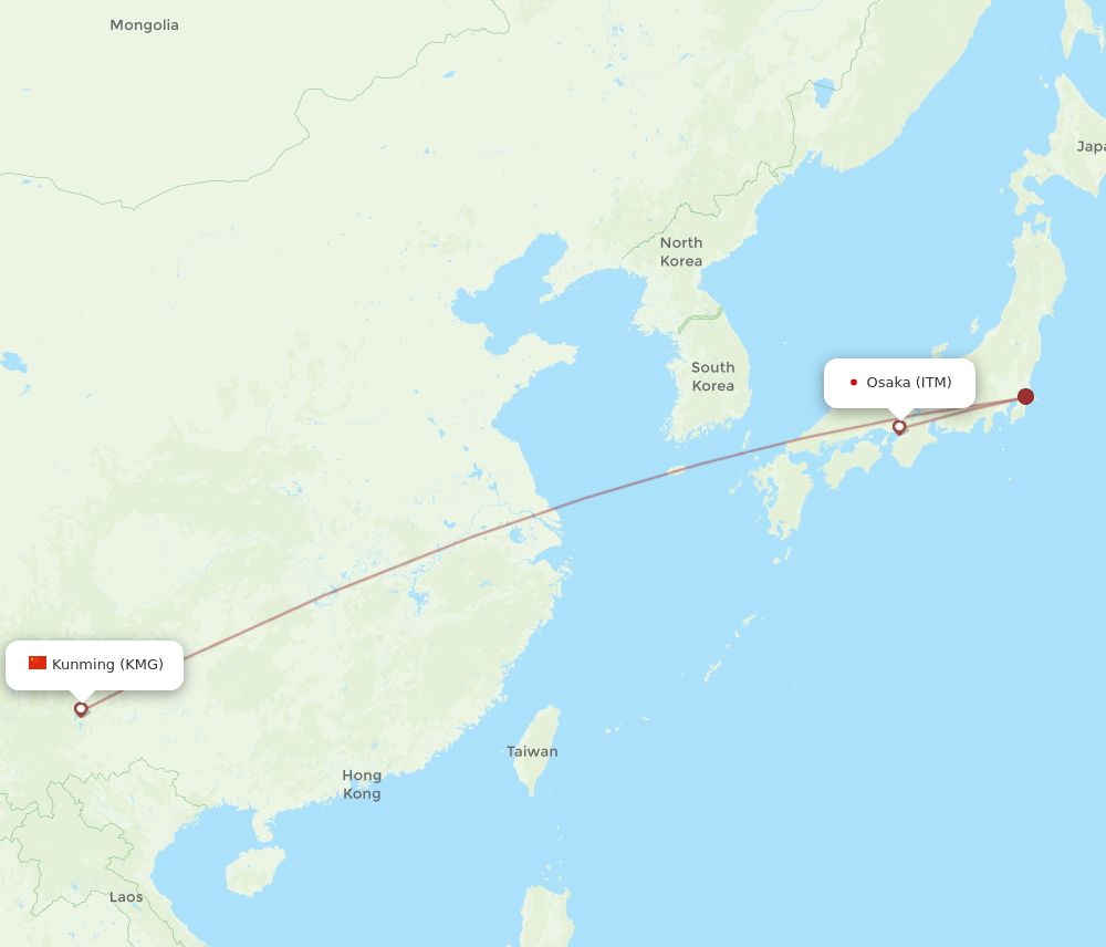 KMG-ITM flight routes