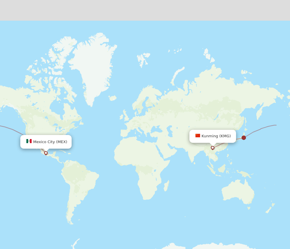 KMG-MEX flight routes