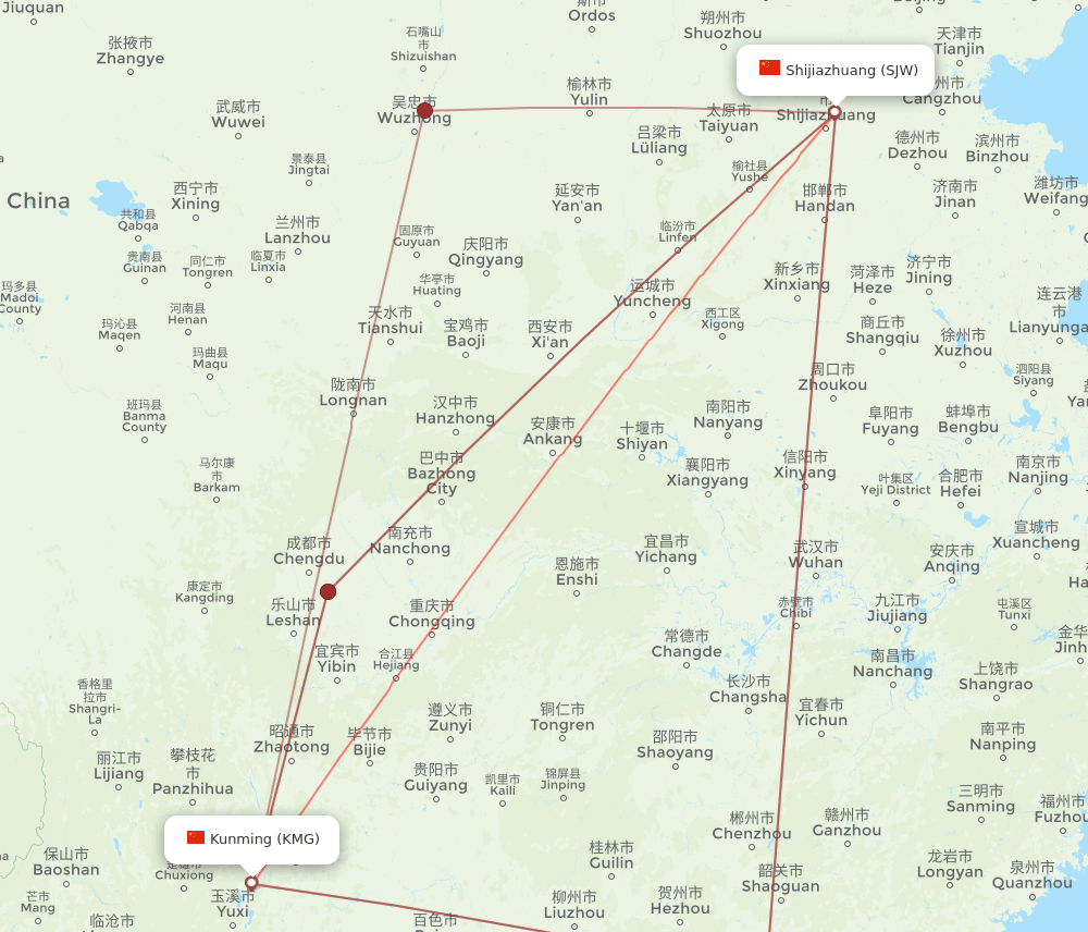 KMG to SJW flights and routes map