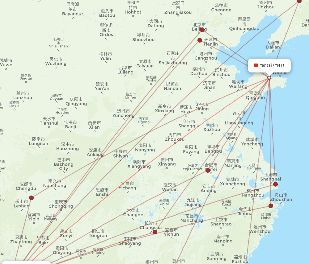 KMG to YNT flights and routes map