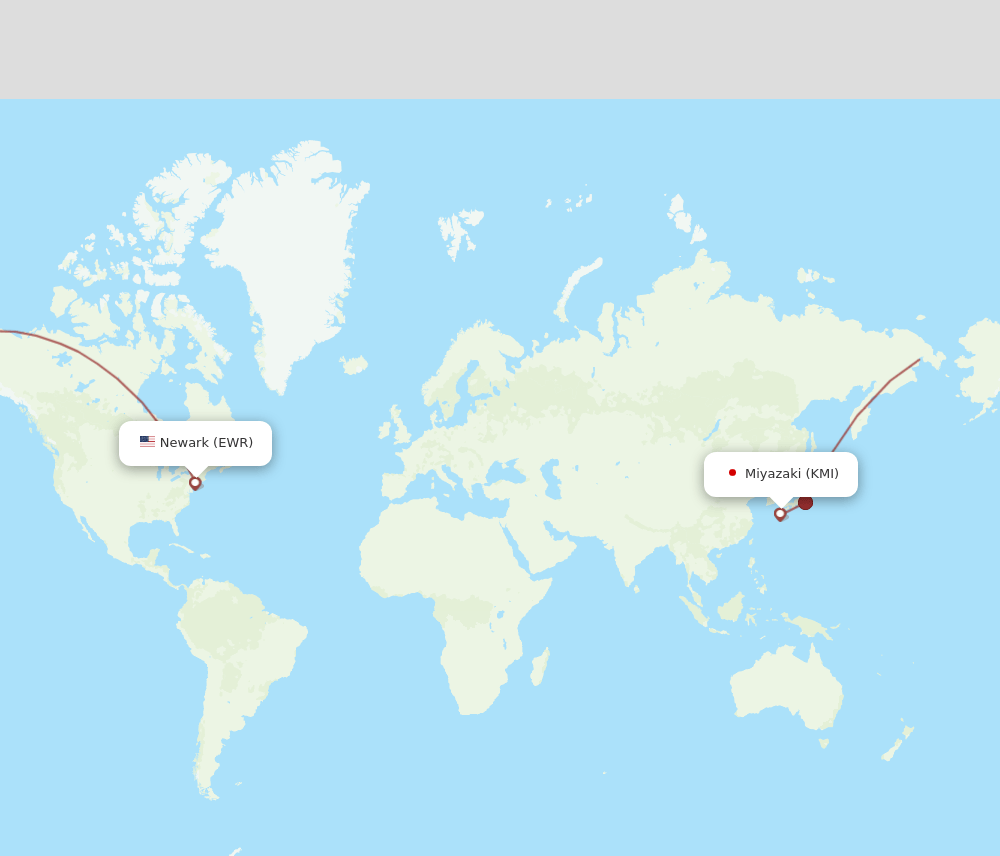 KMI to EWR flights and routes map