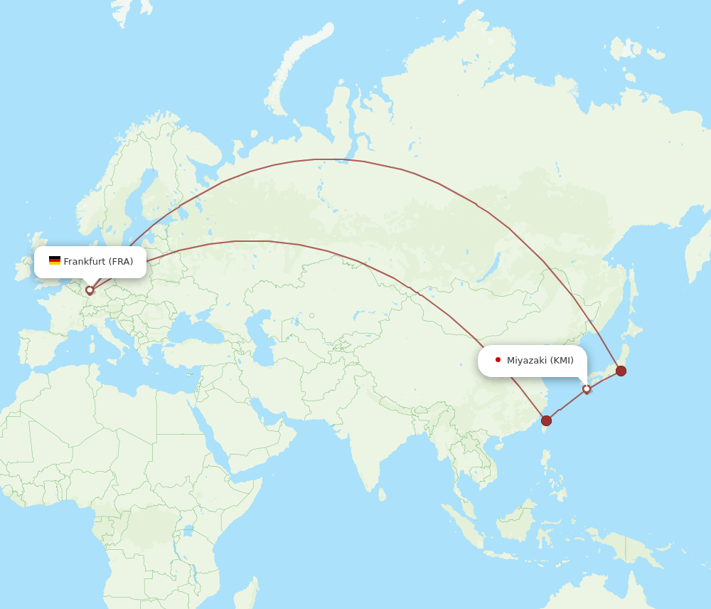 KMI-FRA flight routes