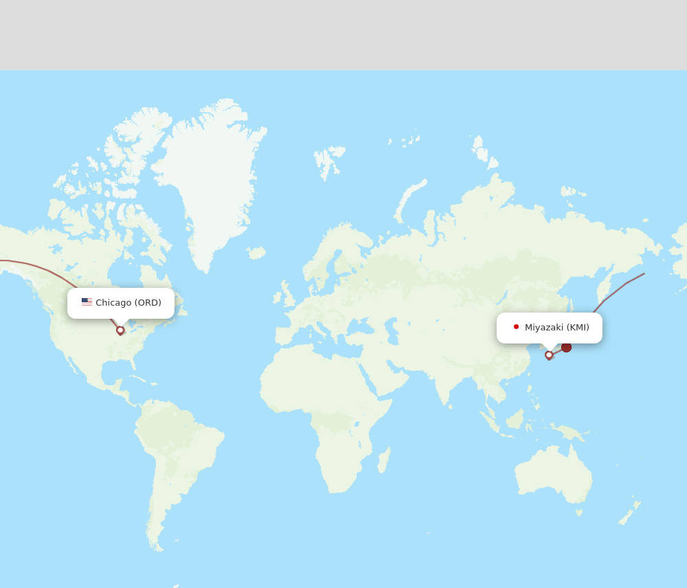 KMI to ORD flights and routes map