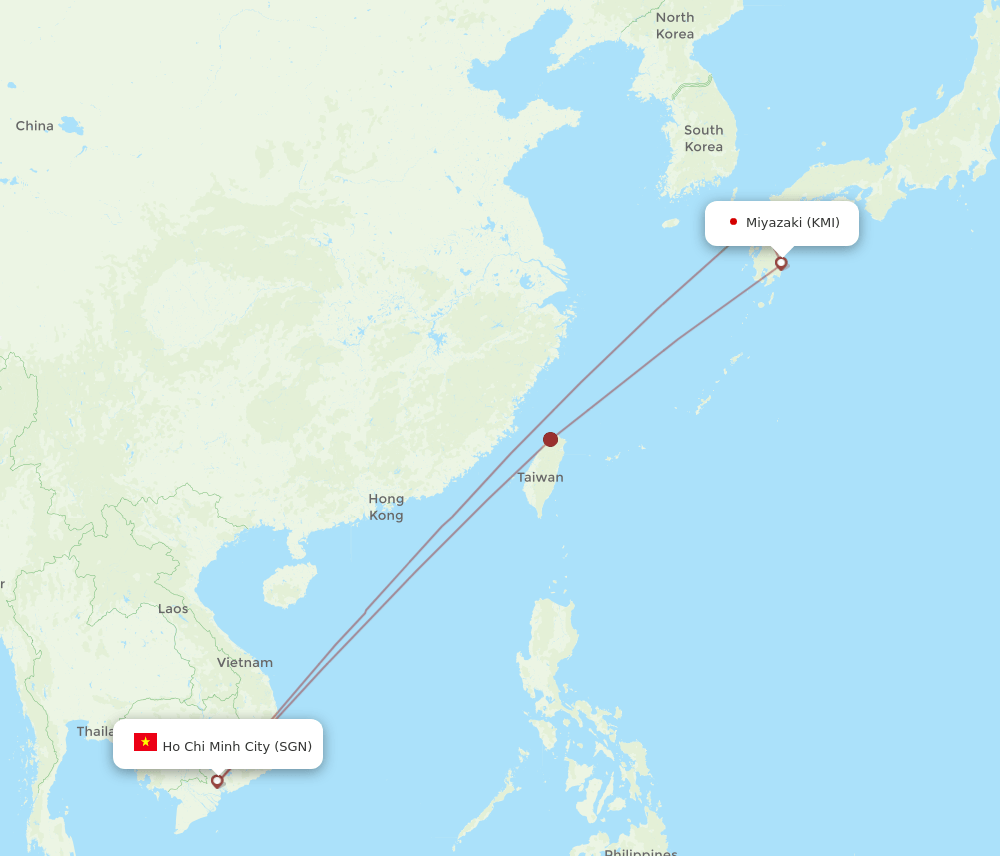 KMI-SGN flight routes