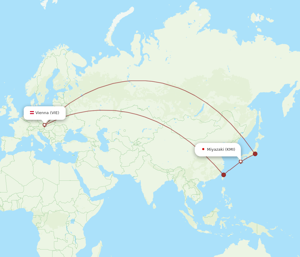 KMI-VIE flight routes