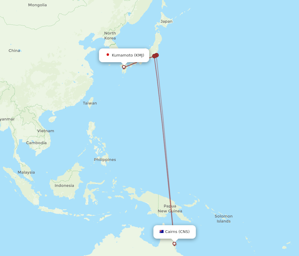KMJ-CNS flight routes